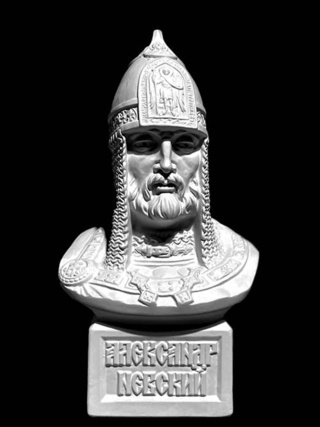 Бюст Александр Невский, гипс(арт.10-178) 13*10*24см..